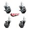 Service Caster 3'' Thermo Rubber Wheel Swivel 7/16'' Grip Ring Stem Caster Set 2 Brake, 4PK SCC-GR20S314-TPRB-TLB-716138-2-S-2 - alternate 4